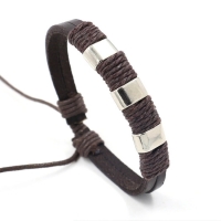 Heren armband cord bruin