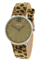 Horloge leopard camel-olijf