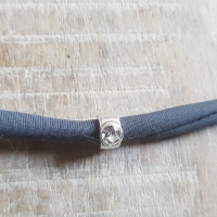Armband stretch grijs met swarovski #1