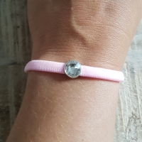 Armband stretch pink met swarovski #2