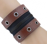 Bruine armband zipper